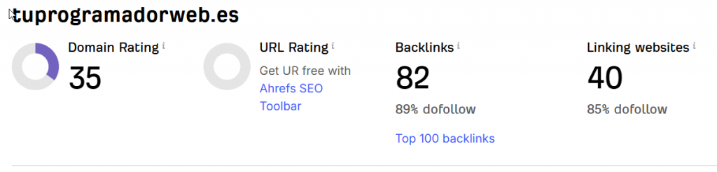 Dominio rentable de alto DA 35 tuprogramadorweb es