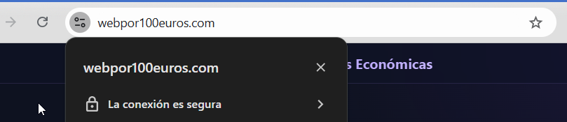 Pantalla del navegador mostrando el candado HTTPS